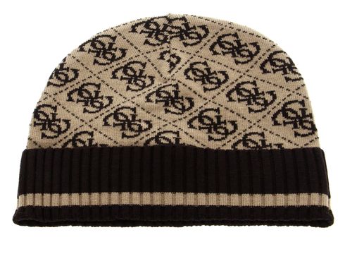 GUESS Vezzola Knit Beanie L Beige / Brown