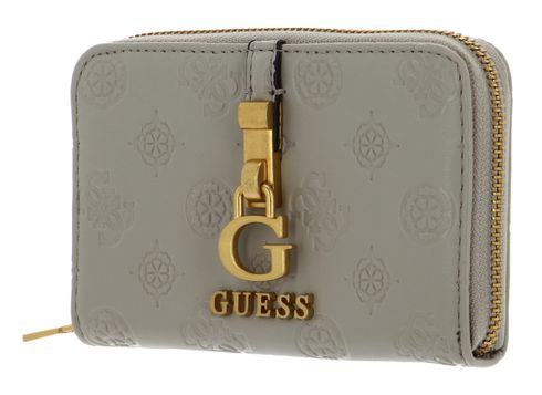 GUESS G James Logo SLG Medium Zip Around Wallet Taupe Logo