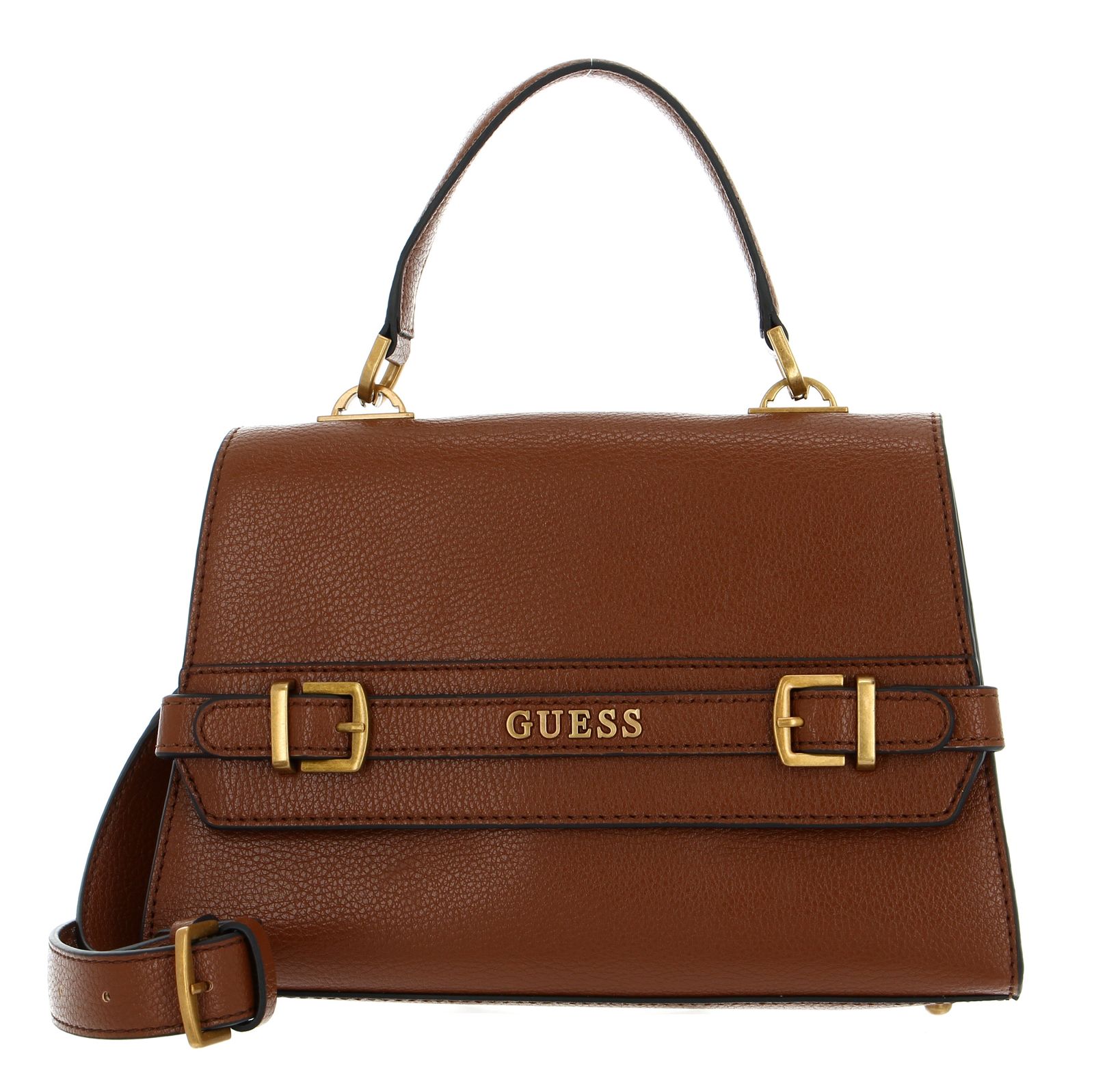 GUESS Umhängetasche Sestri Top Handle Flap Bag Cognac modeherz