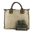 CAMPOMAGGI Shopping Bag S Naturale + Oro + T / V.Militare