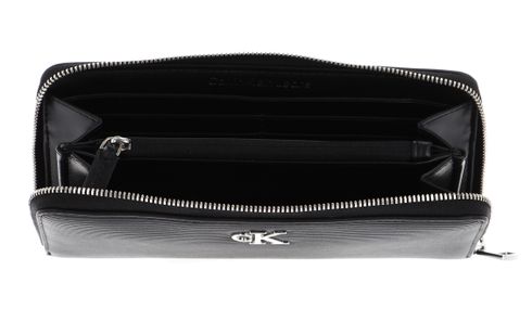 ★ ★ Women's CKJ Minimal Monogram Small Chain Fl Calvin Klein purse CKJ Minimal Monogram Zip Around Black
