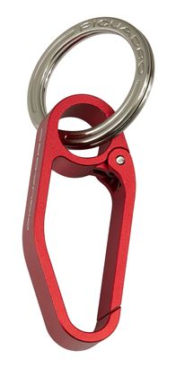PIQUADRO Blue Square Key Chain With Big Carabiner Hook Rosso