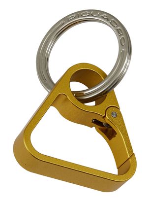 PIQUADRO Blue Square Key Chain With Triangular Carabiner Hook Giallo