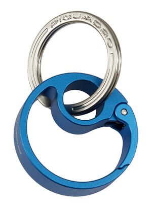 PIQUADRO Blue Square Key Chain With Round Carabiner Hook Blu