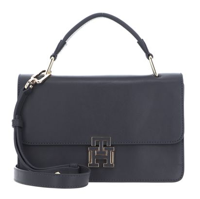 TOMMY HILFIGER Pushlock Leather Crossover Bag Grey