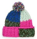 SCOTCH & SODA Hand Knit Bobble Hat Pink and Green SCOTCH & SODA Hand Knit Bobble Hat Pink and Green