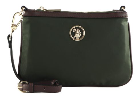 U.S. POLO ASSN. Houston Double Flat Crossbody Bag Green