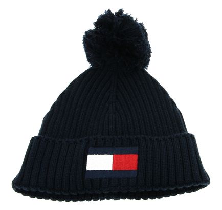 TOMMY HILFIGER Big Flag Beanie Pom Pom L / XL Space Blue