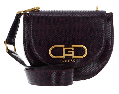 GUESS Fleet Mini Saddle Crossbody Bag Plum