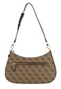 GUESS Noelle Top Zip Shoulder Bag Latte Logo / Brown
