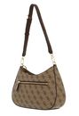 GUESS Noelle Top Zip Shoulder Bag Latte Logo / Brown