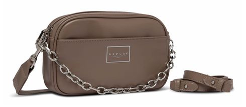 REPLAY Crossbody Bag Pale Grey Brown