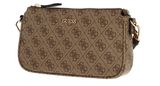 GUESS Noelle Double Pouch Crossbody Latte Logo / Brown GUESS Noelle Double Pouch Crossbody Latte Logo / Brown