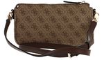 GUESS Noelle Double Pouch Crossbody Latte Logo / Brown GUESS Noelle Double Pouch Crossbody Latte Logo / Brown