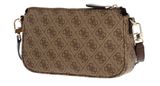GUESS Noelle Double Pouch Crossbody Latte Logo / Brown GUESS Noelle Double Pouch Crossbody Latte Logo / Brown