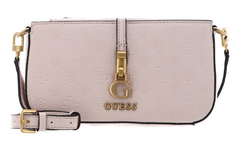 GUESS G James Logo Mini Double Zip Crossbody Bag Blush Logo