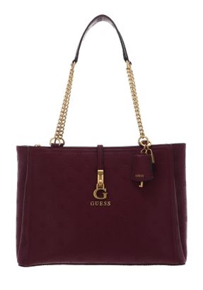 GUESS G James Logo Girlfriend Carryall Plum Logo