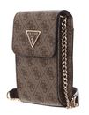 GUESS Noelle Flap Chit Chat Phone Bag Latte Logo / Brown