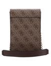 GUESS Noelle Flap Chit Chat Phone Bag Latte Logo / Brown