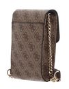 GUESS Noelle Flap Chit Chat Phone Bag Latte Logo / Brown