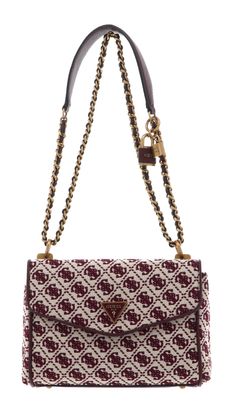 GUESS Shemara Convertible Crossbody Flap Merlot Logo