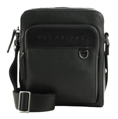 THE BRIDGE Damiano Crossbody Bag L Nero Rutenio Scuro
