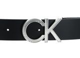 Calvin Klein Adjustable CK Metal Diagonal 35MM Belt W100 CK Black - shortenable Calvin Klein Adjustable CK Metal Diagonal 35MM Belt W100 CK Black - shortenable