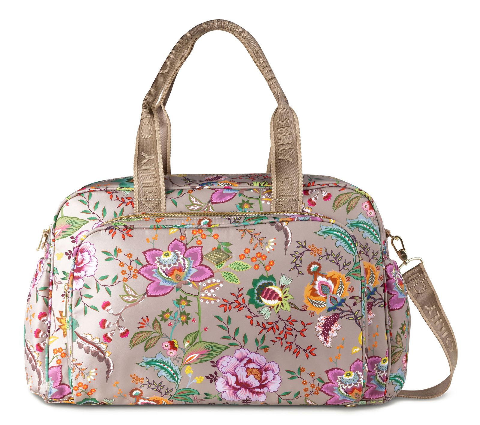 Oilily Bibi Baby Bag Nomad - Borsa Pannolini Con Tappetino, Tracolla Regolabile, Beige Floreale, Accessori Neonato