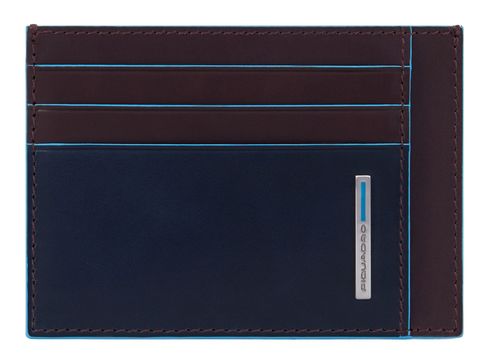 PIQUADRO Blue Square Pocket Credit Card Pouch RFID Purple / Blue