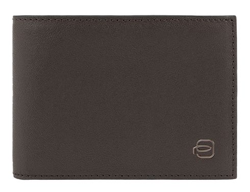 PIQUADRO Black Square Men’s Wallet with Flip ID RFID Testa Di Moro