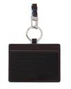 PIQUADRO Blue Square Credit Card Holder With Neck Strap RFID Mogano
