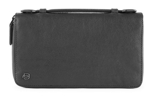 PIQUADRO Black Square Document Organizer Wallet Black