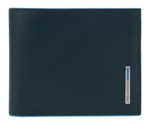 PIQUADRO Blue Square Wallet with Coin Case Green / Blue