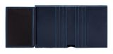 PIQUADRO Blue Square Vertical Trifold Men's Wallet Night Blue