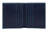 PIQUADRO Blue Square Vertical Trifold Men's Wallet Night Blue