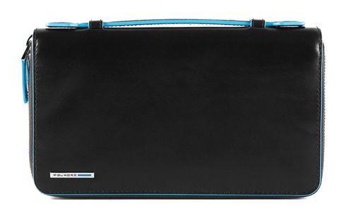 PIQUADRO Blue Square Document Organizer Wallet Black