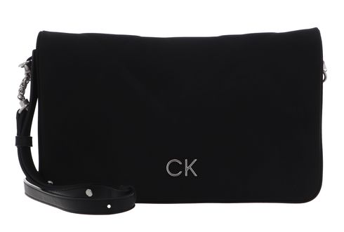 Calvin Klein Re-Lock Quilt Shoulder Bag Satin CK Black