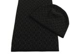 Calvin Klein Soft Giftset Monogram Beanie + Scarf Black Classic Mono