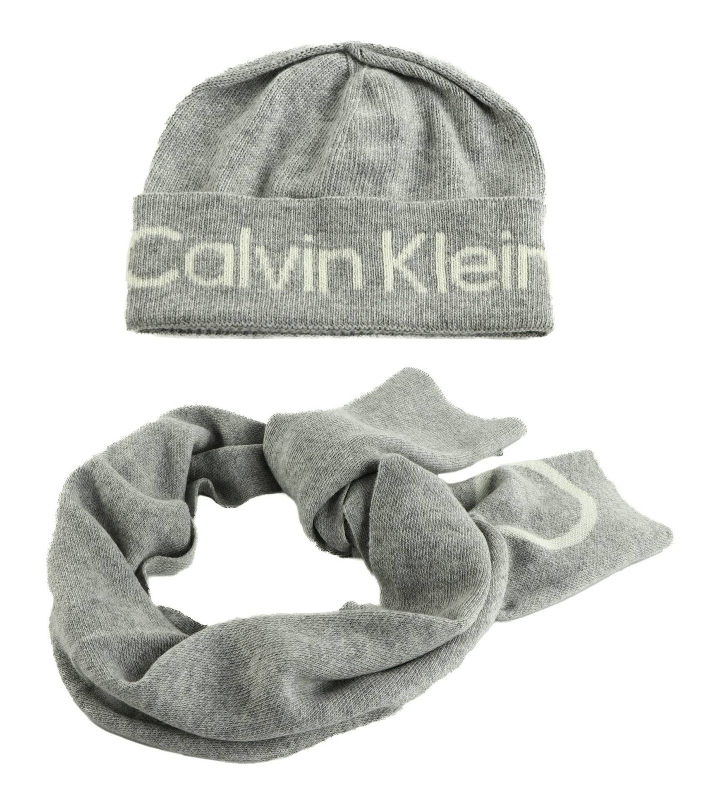Calvin Klein Giftpacks Reverso Tonal Beanie Scarf Mid Grey Heather
