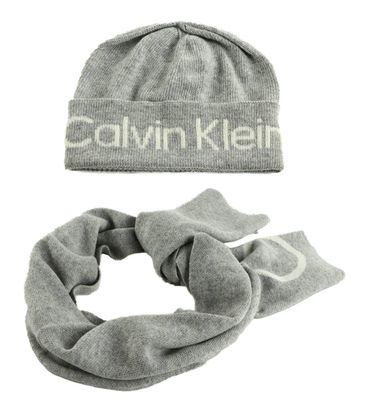 Calvin Klein Giftpacks Reverso Tonal Beanie Scarf Mid Grey Heather Calvin Klein Giftpacks Reverso Tonal Beanie Scarf Mid Grey Heather