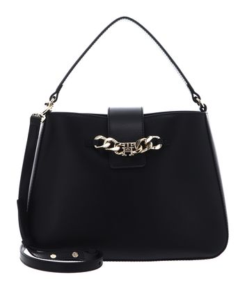 TOMMY HILFIGER TH Luxe Satchel Bag Black