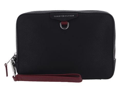 TOMMY HILFIGER TH Struc Leather Washbag Black