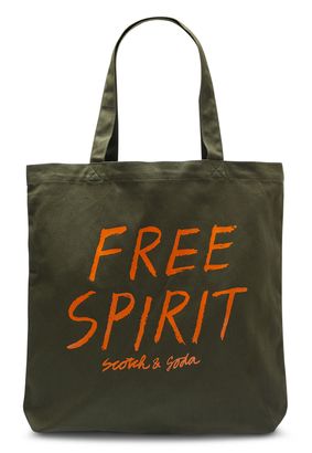 SCOTCH & SODA Canvas Artwork Print Tote Bag Military