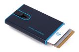 PIQUADRO Blue Square Card Case Slider CONNEQU Pocket Night Blue PIQUADRO Blue Square Card Case Slider CONNEQU Pocket Night Blue