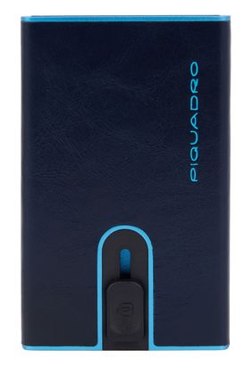 PIQUADRO Blue Square Compact Wallet Slider RFID Night Blue