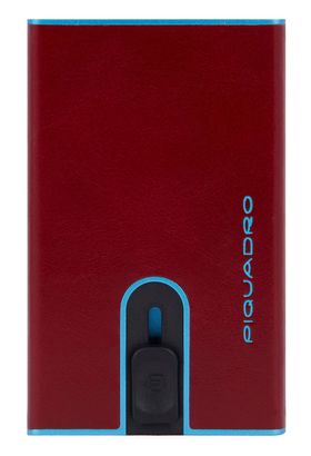 PIQUADRO Blue Square Credit Card Case Slider RFID Rosso