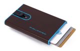 PIQUADRO Blue Square Card Case Slider CONNEQU Pocket Mogano PIQUADRO Blue Square Card Case Slider CONNEQU Pocket Mogano