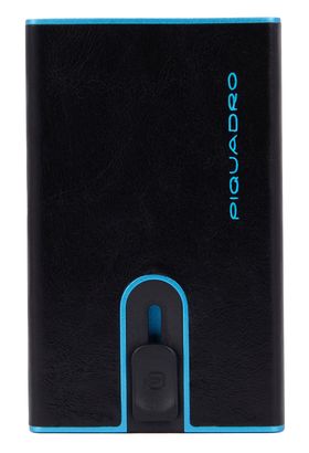 PIQUADRO Blue Square Compact Wallet Slider RFID Nero