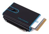PIQUADRO Blue Square Compact Wallet Black