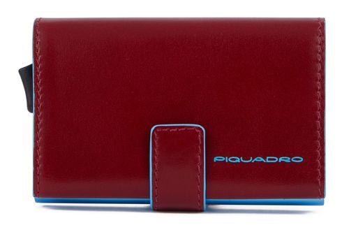 PIQUADRO Blue Square Compact Wallet Rosso